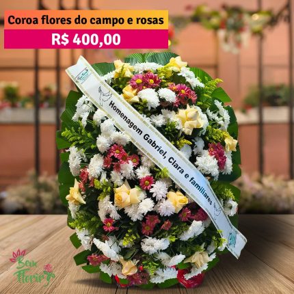 Coroa Flores do campo e rosas