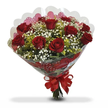 Buquê de rosas vermelhas - 1 dúzia